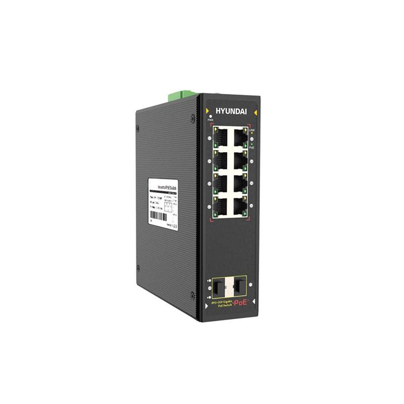 Switch industrijski 10 portni POE  gigabitni HYUNDAI HYU-NE-SW-I8PF001