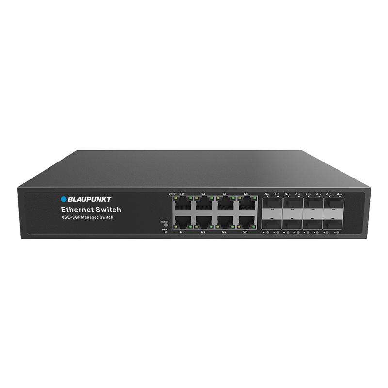 Switch upravljivi gigabitni 8-porta + 8 optička porta BLAUPUNKT BP-SWM8G8F01